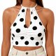 Summer Women's Cami - Tie-Waist Hollow-Back Pleated Casual