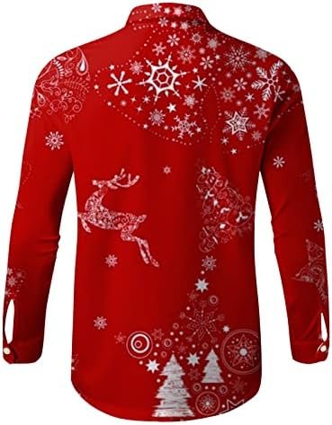 Men Casual Long Sleeve Autumn Winter Christmas 3D Printed Shirts Fashion Top Blouse Shirts Shirt Men