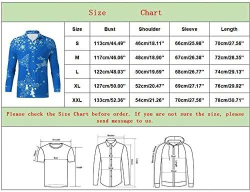 Men Casual Long Sleeve Autumn Winter Christmas 3D Printed Shirts Fashion Top Blouse Shirts Shirt Men